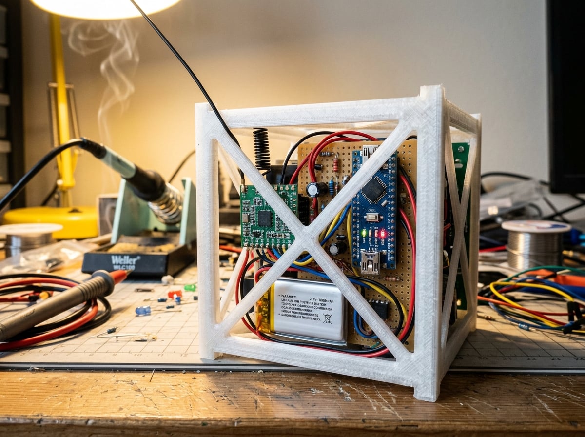 IoT Relay Node — 1U CubeSat built by Jake Thornton